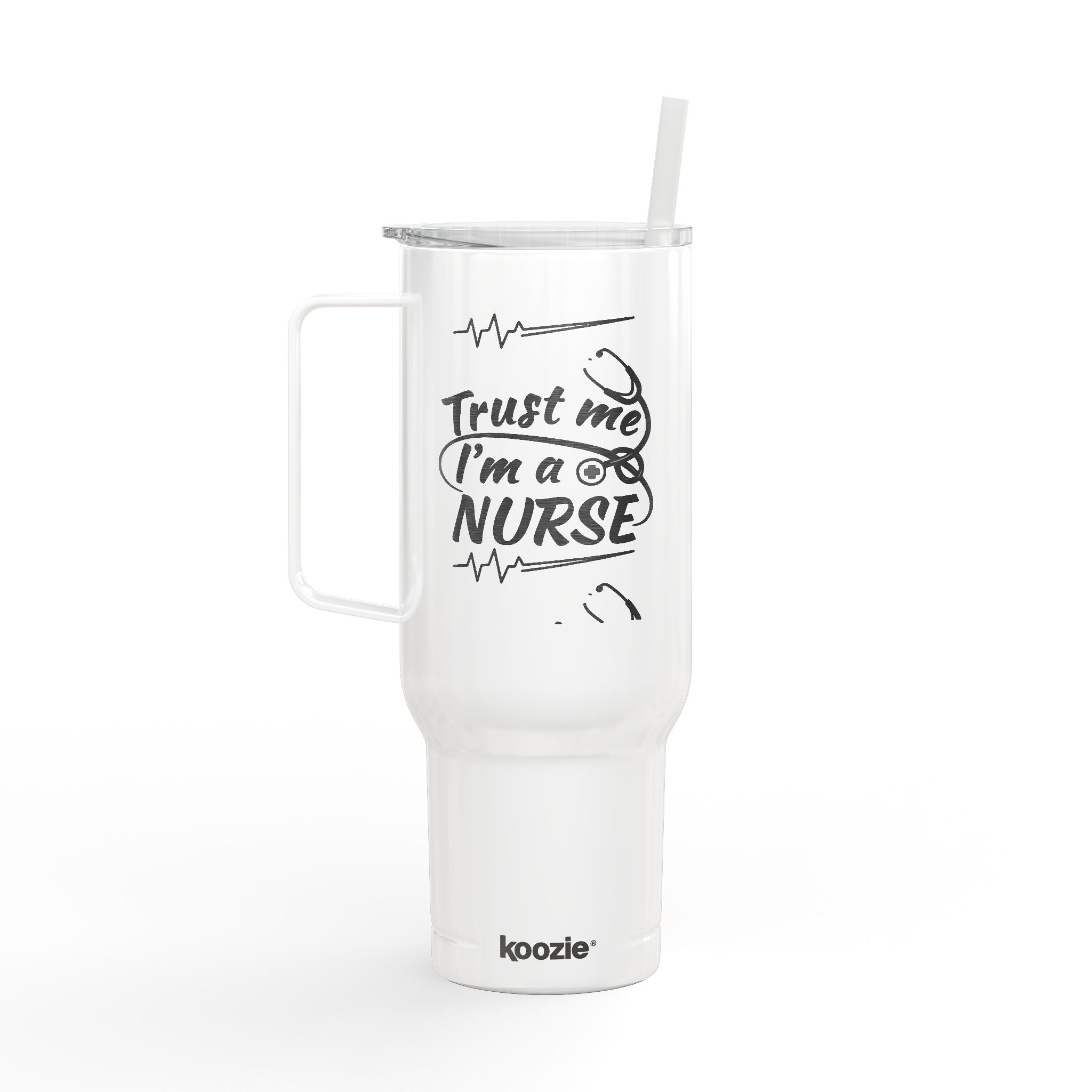 Insulated Tumbler — Sassy Nurse Quotes, 40oz Engraved Tumbler with Lid