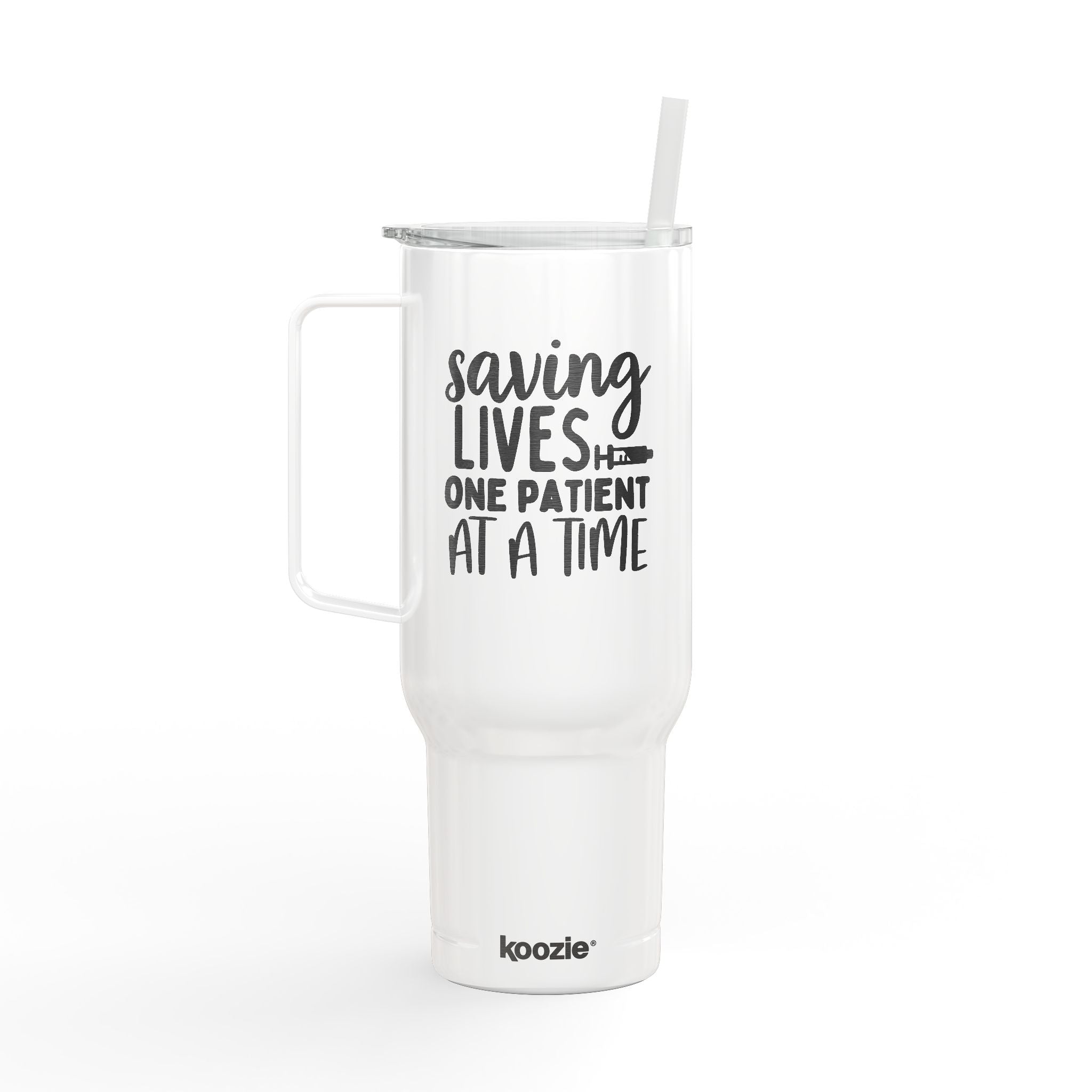"Saving Lives, One Patient at a Time" Koozie 40 oz. Stainless Steel Engraved Tumbler