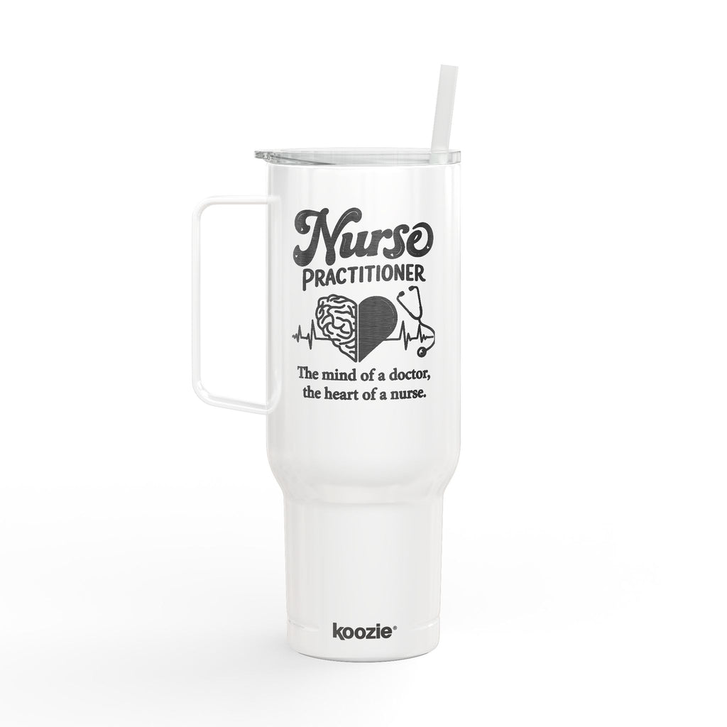 Koozie 40 oz. Stainless Steel Engraved Tumbler with lid, handle and straw
