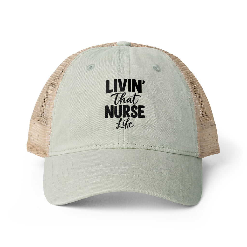 Nurses Women's Washed Mesh-Back Cap, Livin the Nurse Life