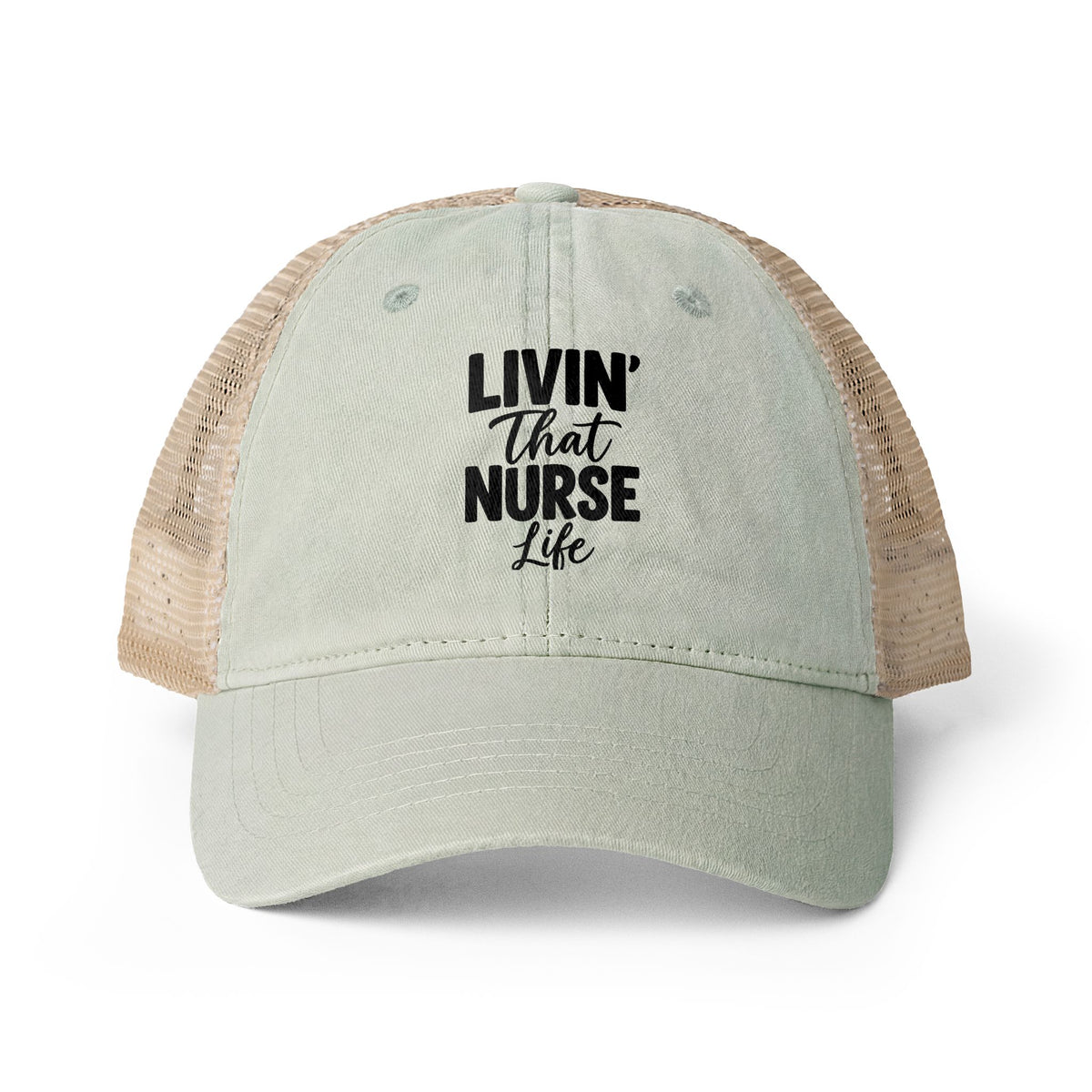 Nurses Women's Washed Mesh-Back Cap, Livin the Nurse Life