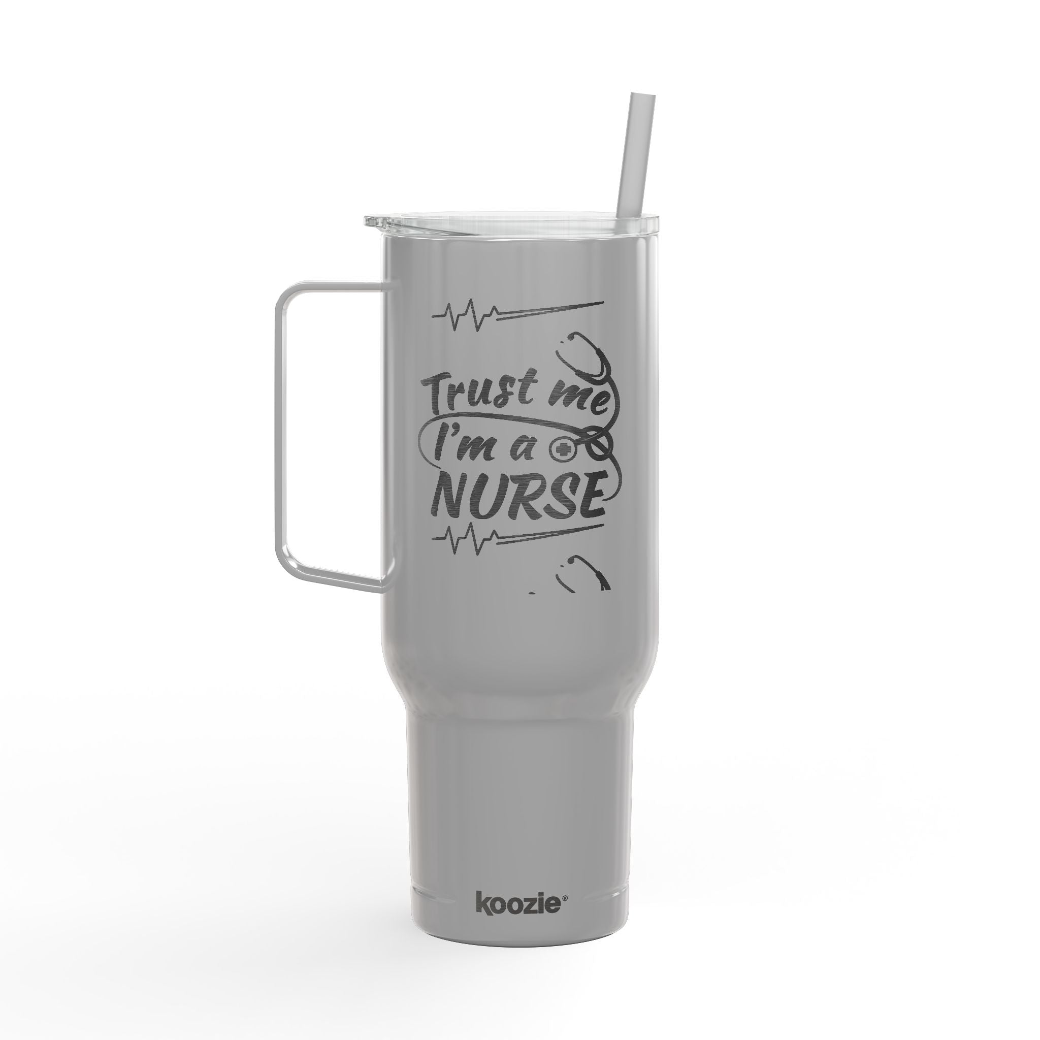 Insulated Tumbler — Sassy Nurse Quotes, 40oz Engraved Tumbler with Lid