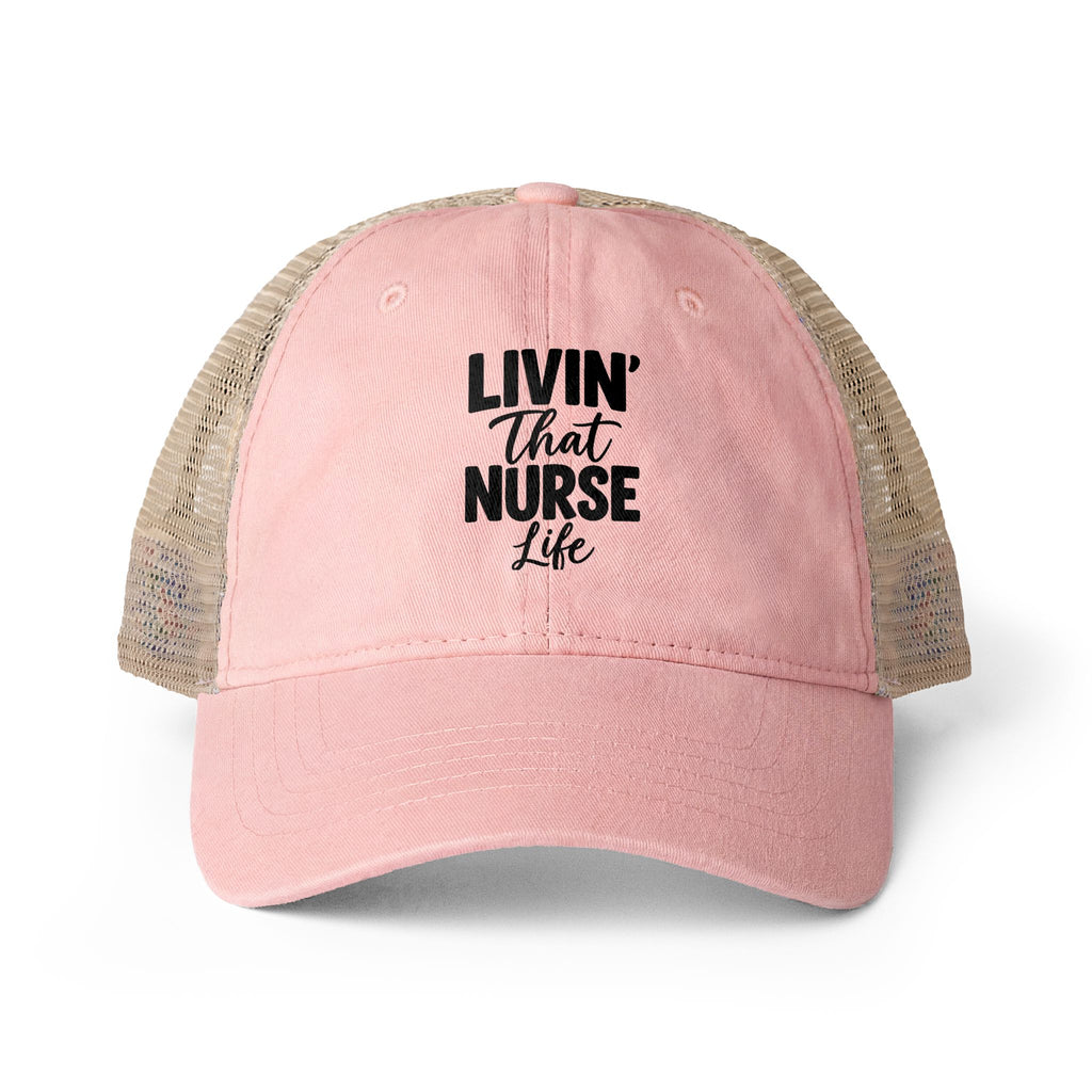 Nurses Women's Washed Mesh-Back Cap, Livin the Nurse Life