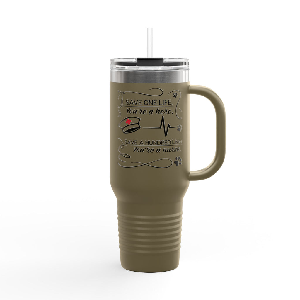 Polar Camel 40oz Insulated Stainless Steel Tumbler with handle, lid and straw