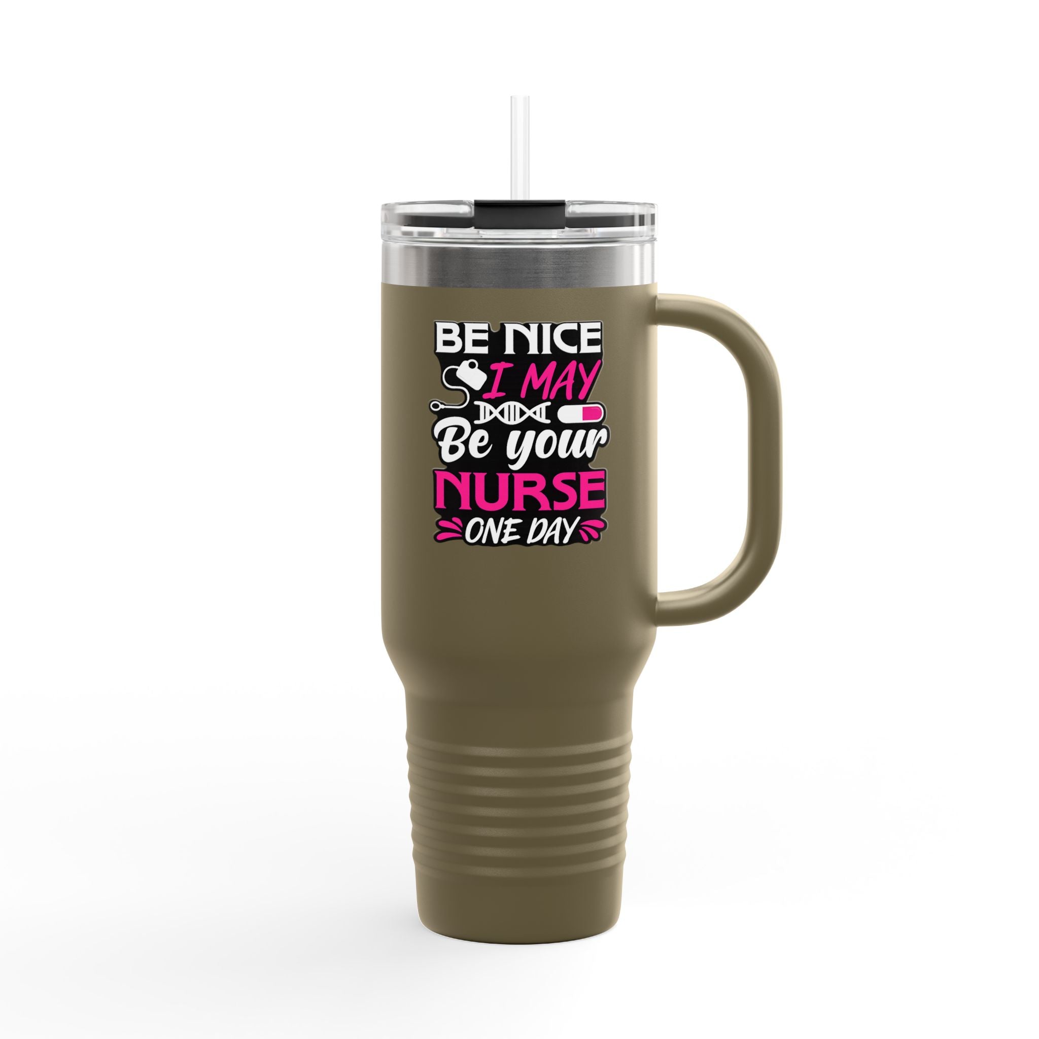 Polar Camel 40oz Stainless Steel Insulated Tumbler with handle, lid and straw