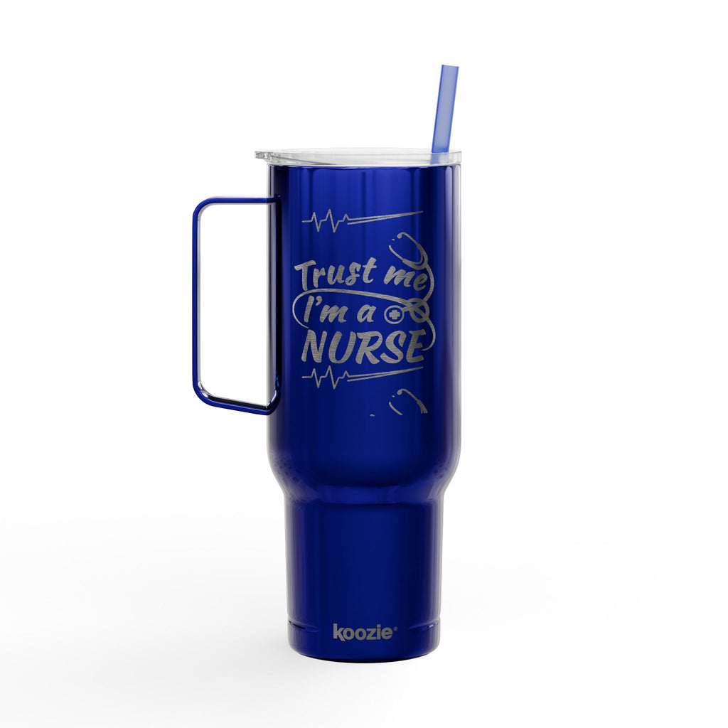 Insulated Tumbler — Sassy Nurse Quotes, 40oz Engraved Tumbler with Lid
