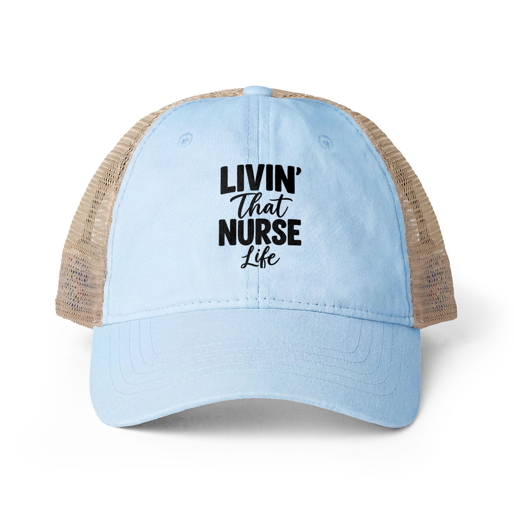 Nurses Women's Washed Mesh-Back Cap, Livin the Nurse Life