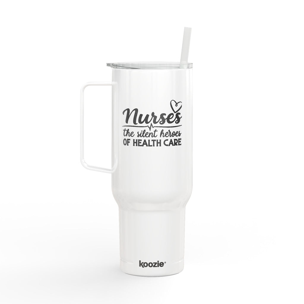 Koozie 40oz Engraved Tumbler with Lid, handle and straw