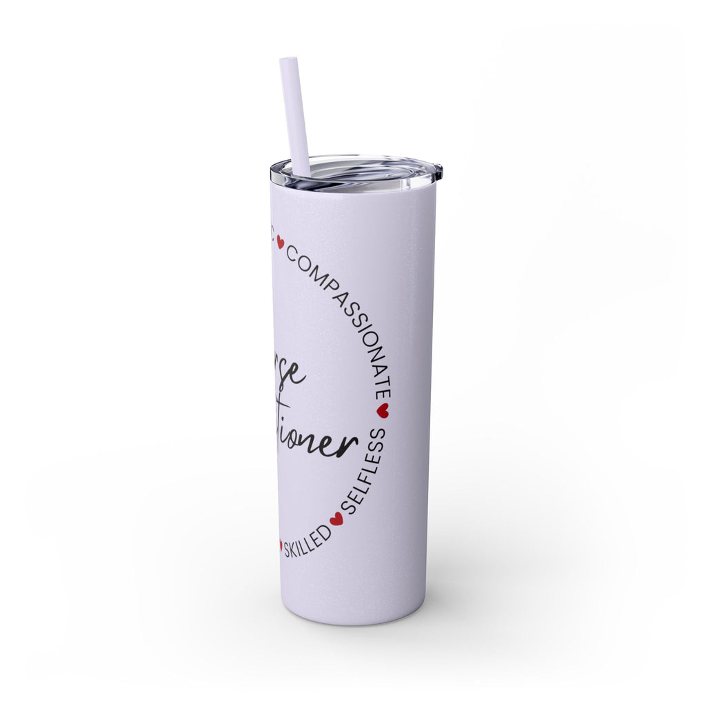 Nurse Practitioner Skinny Tumbler, 20oz with straw
