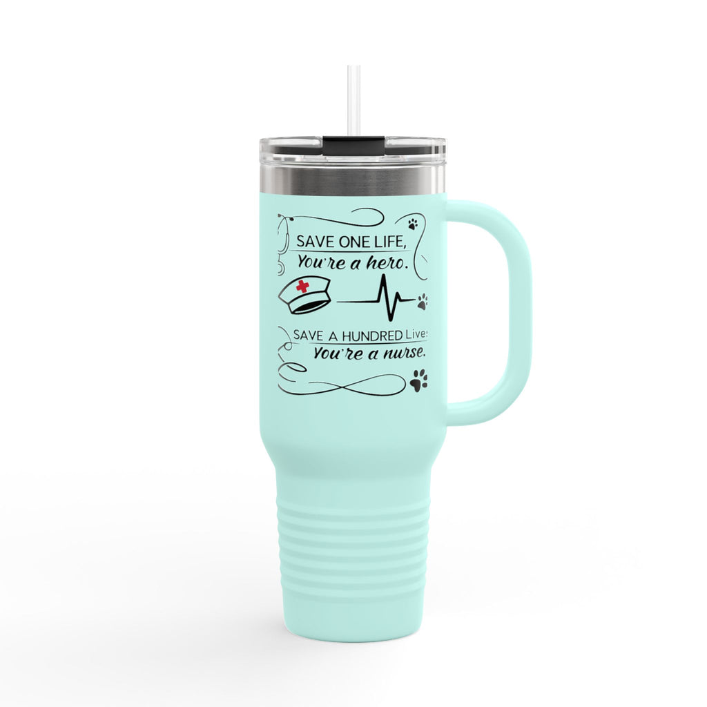 Polar Camel 40oz Insulated Stainless Steel Tumbler with handle, lid and straw