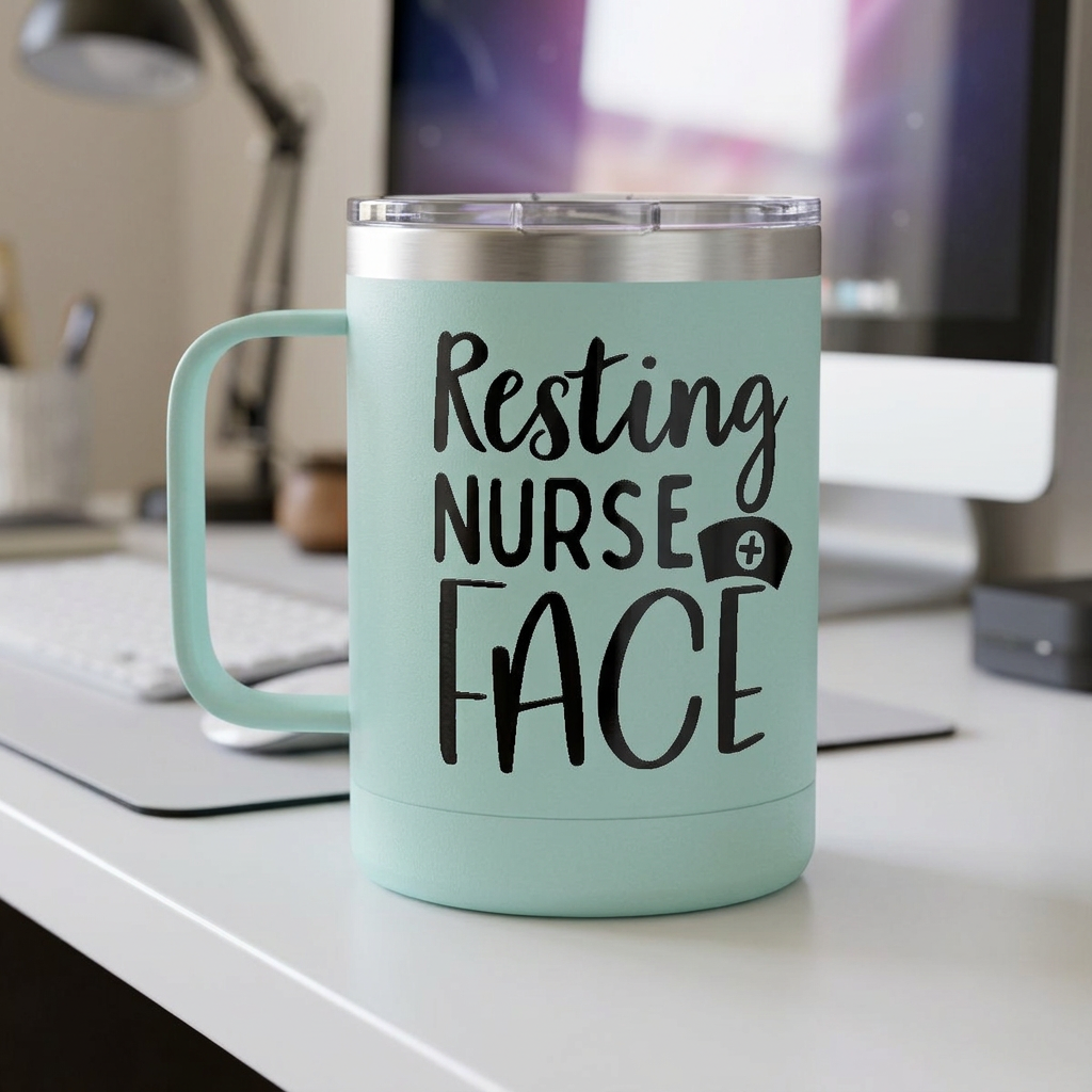 " Resting Nurse Face" Polar Camel 15 0z Coffee Mug Tumbler