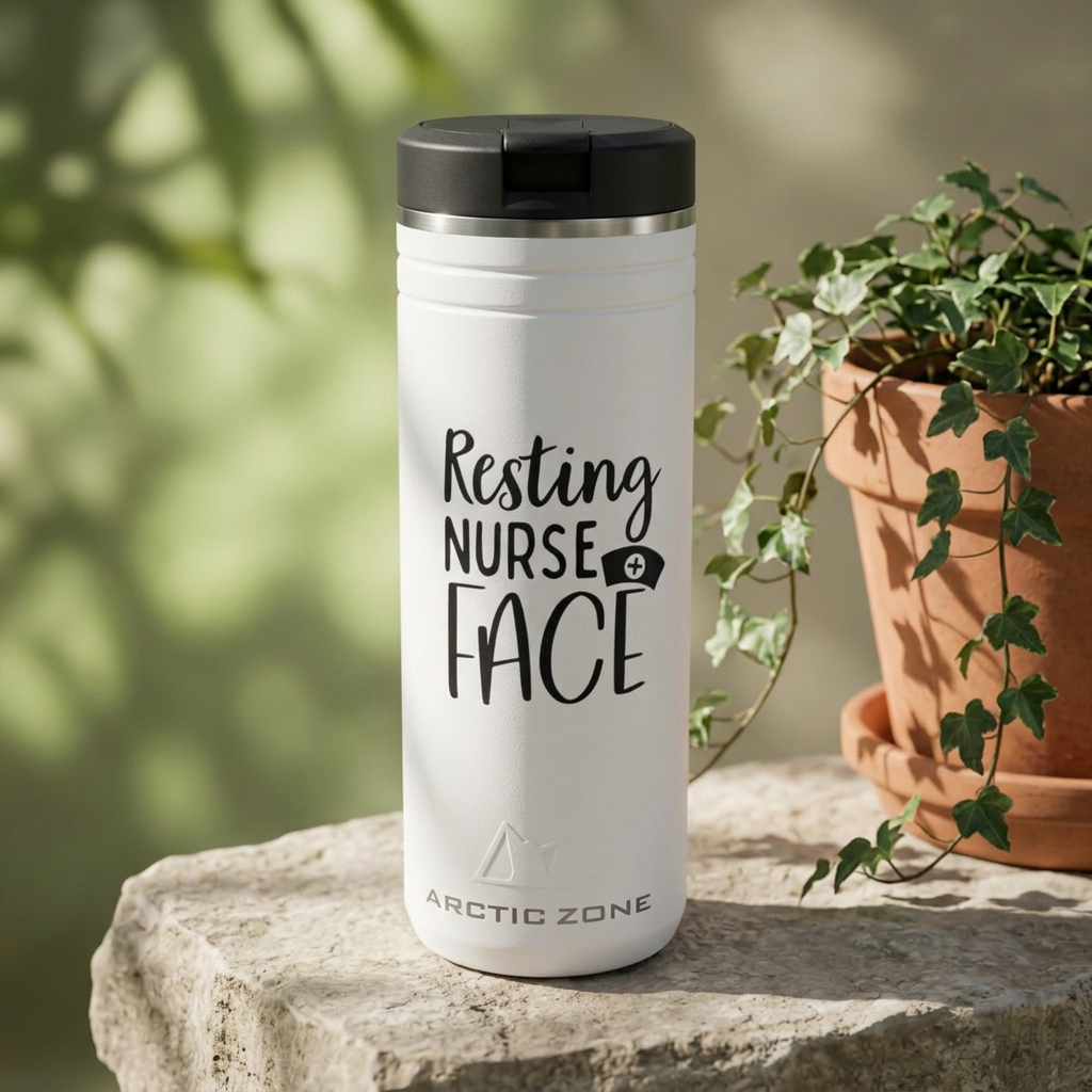 24oz Stainless Tumbler — "Resting Nurse Face" Thermal Travel Cup