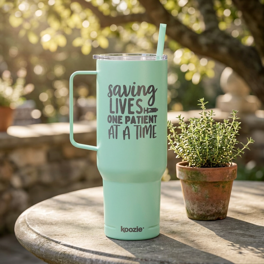 "Saving Lives, One Patient at a Time" Koozie 40 oz. Stainless Steel Engraved Tumbler
