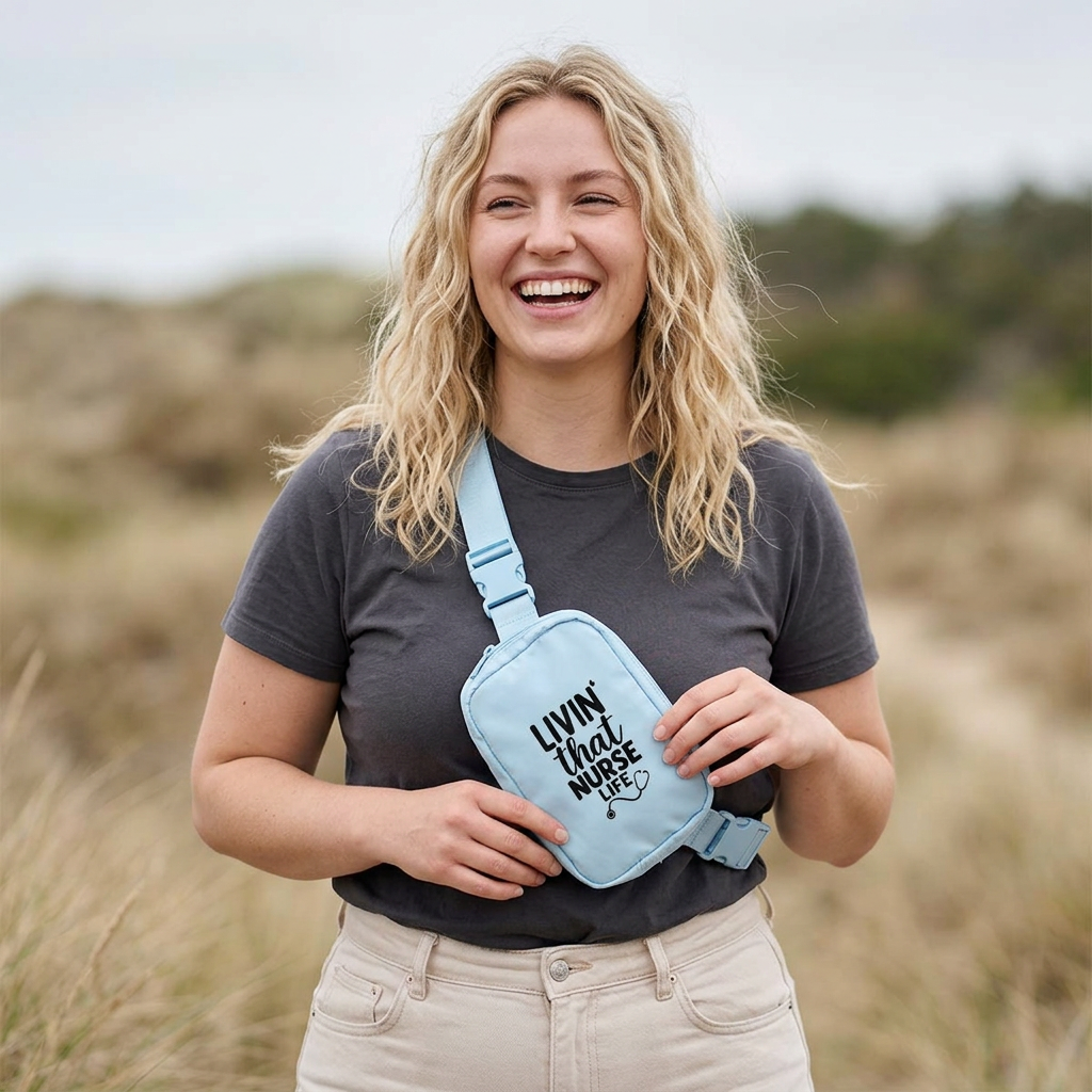 Nurse Life Sling Bag — "Livin' That Nurse Life" Embroidered Crossbody
