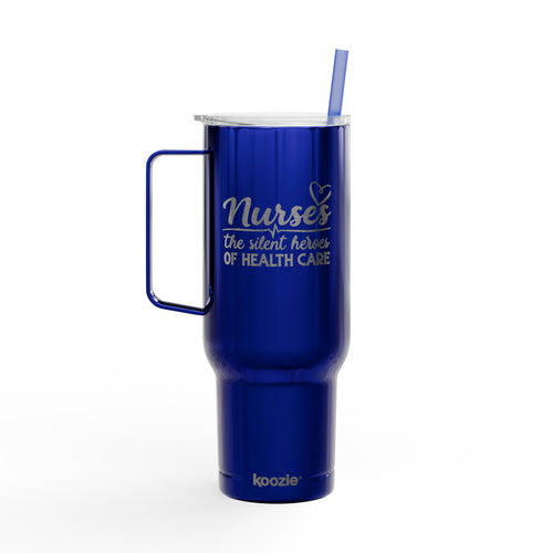 Koozie 40oz Engraved Tumbler with Lid, handle and straw