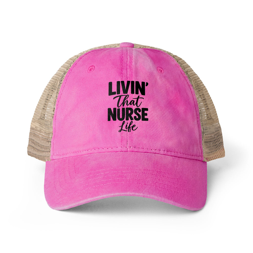 Nurses Women's Washed Mesh-Back Cap, Livin the Nurse Life