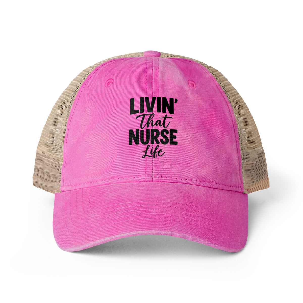 Nurses Women's Washed Mesh-Back Cap, Livin the Nurse Life