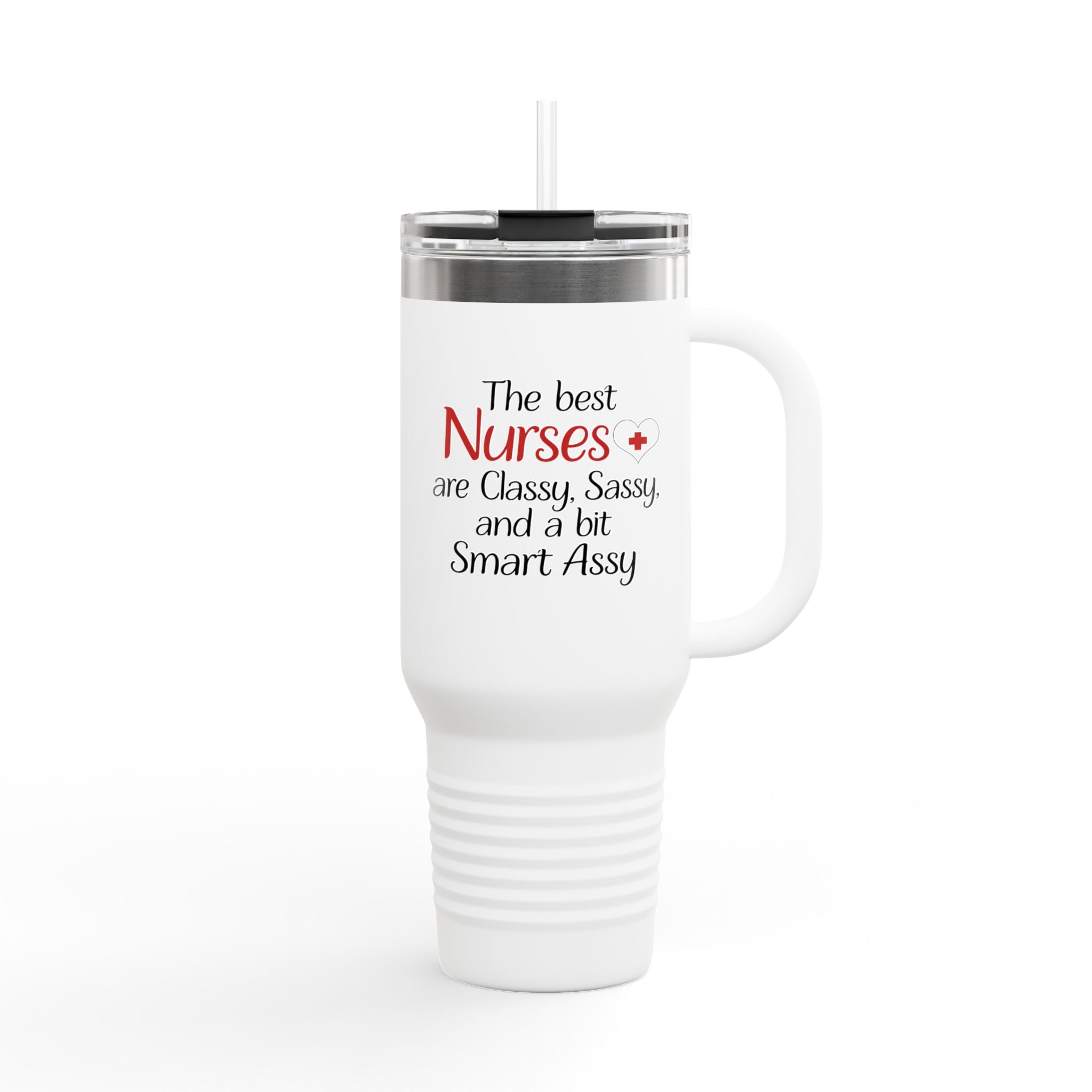 Polar Camel 40 oz. Insulated Stainless Steel Tumbler with lid, handle and straw