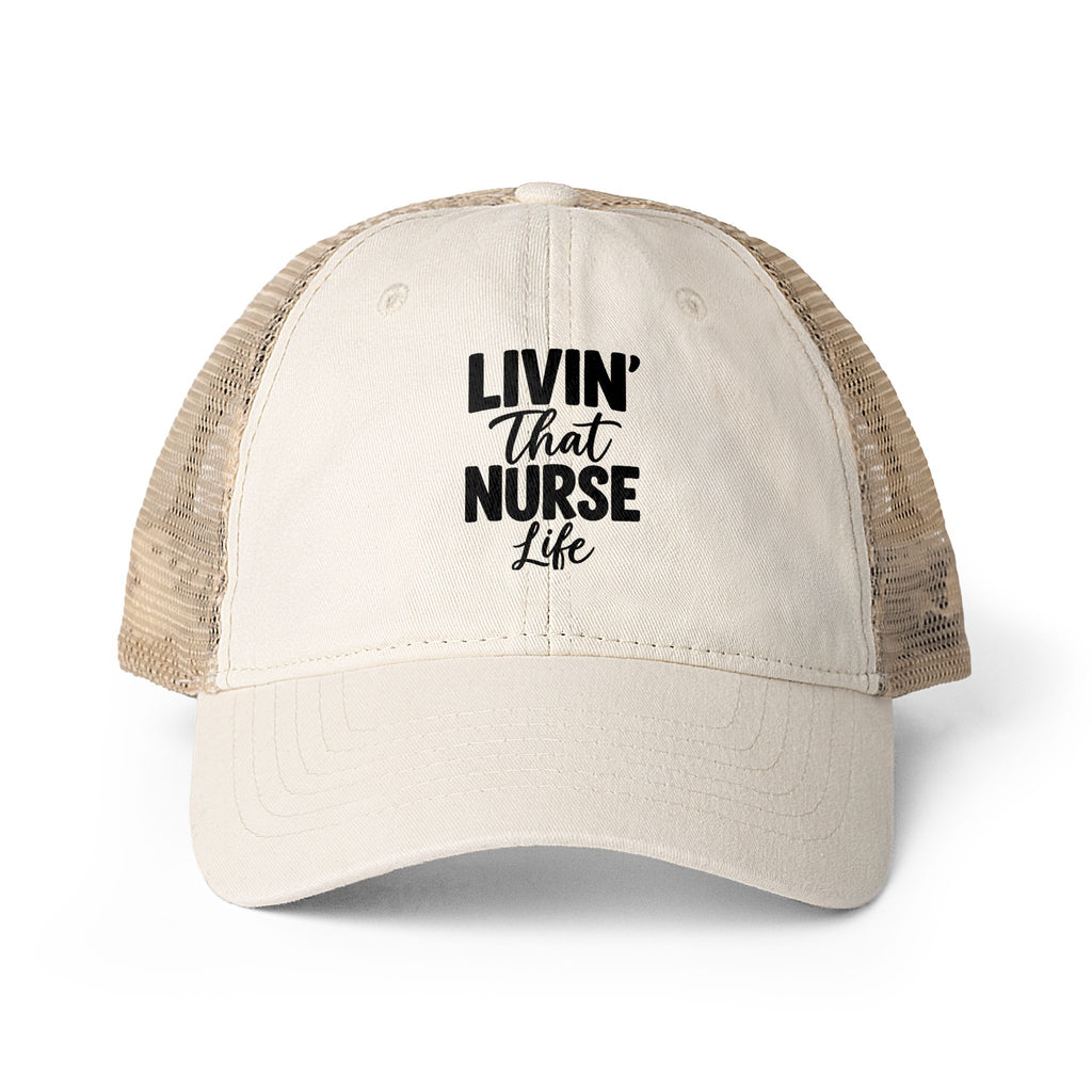 Nurses Women's Washed Mesh-Back Cap, Livin the Nurse Life