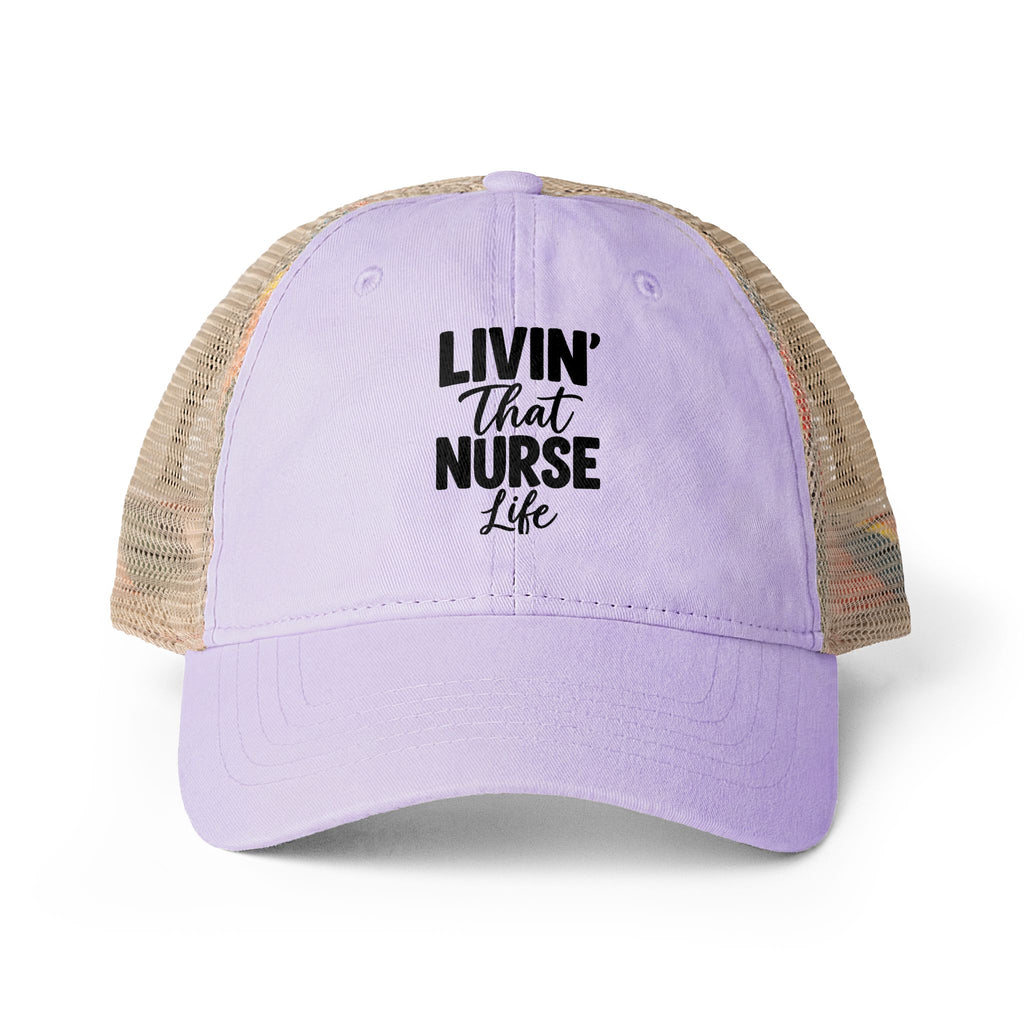 Nurses Women's Washed Mesh-Back Cap, Livin the Nurse Life
