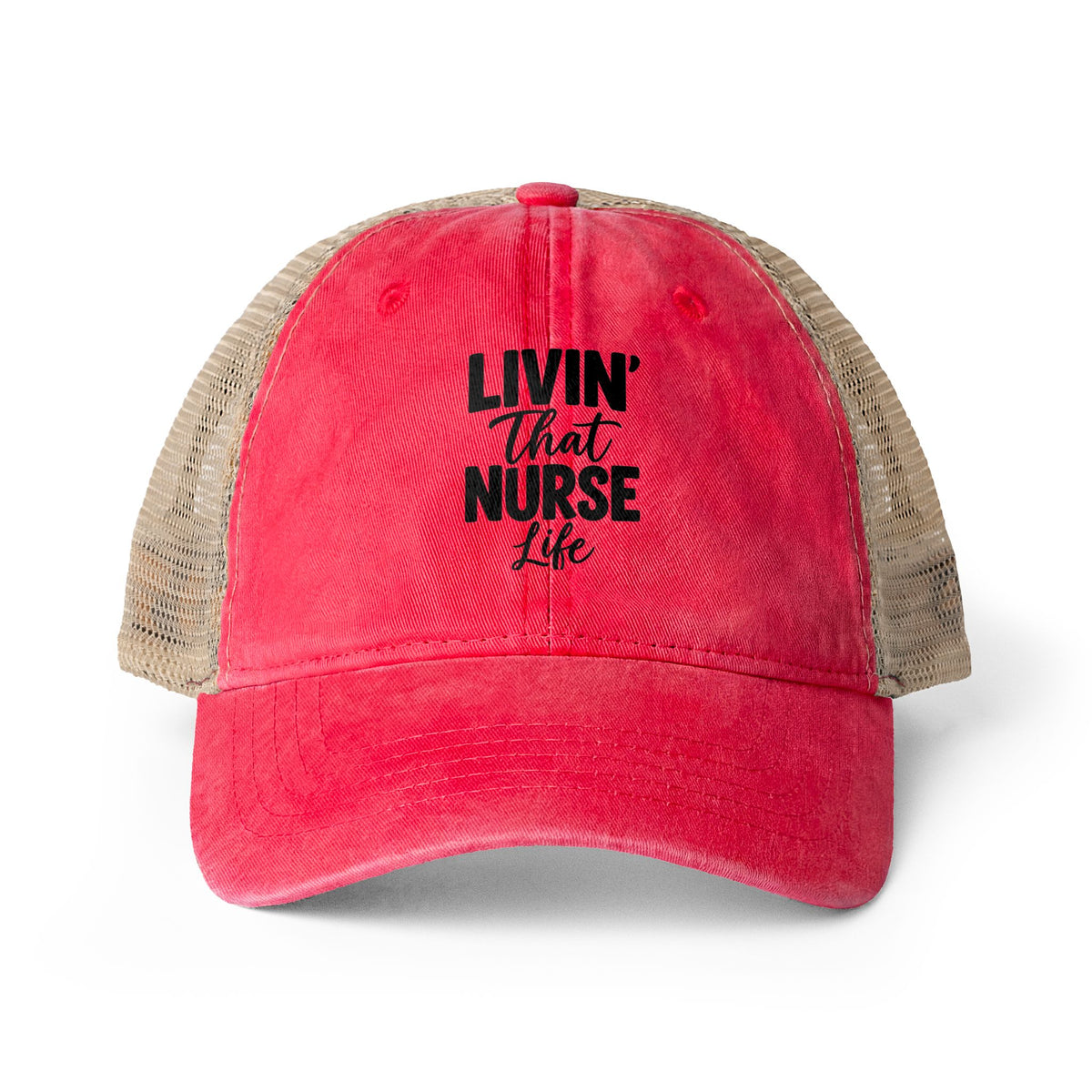 Nurses Women's Washed Mesh-Back Cap, Livin the Nurse Life