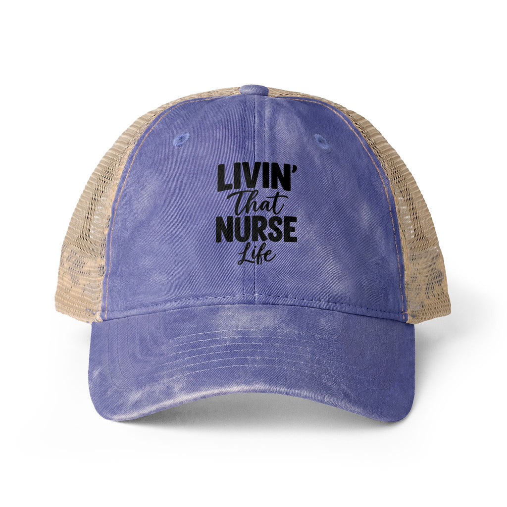 Nurses Women's Washed Mesh-Back Cap, Livin the Nurse Life