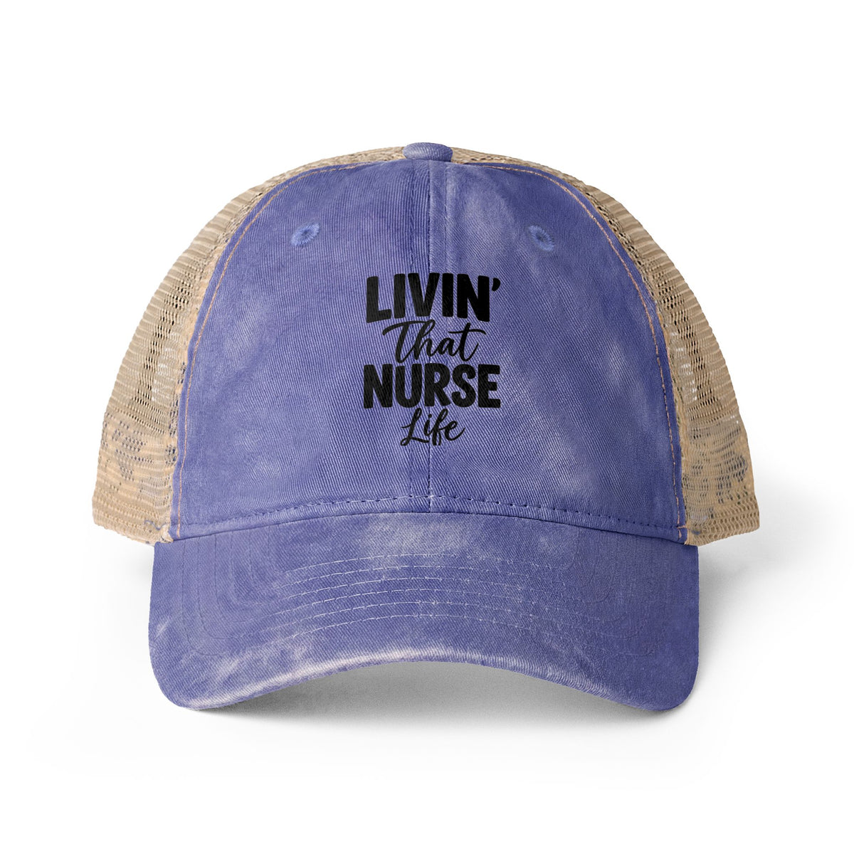 Nurses Women's Washed Mesh-Back Cap, Livin the Nurse Life