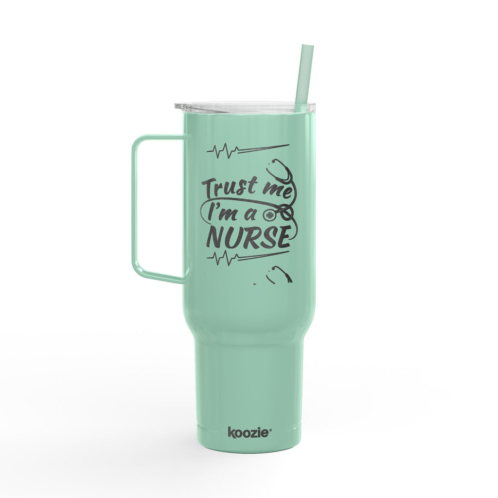 Insulated Tumbler — Sassy Nurse Quotes, 40oz Engraved Tumbler with Lid