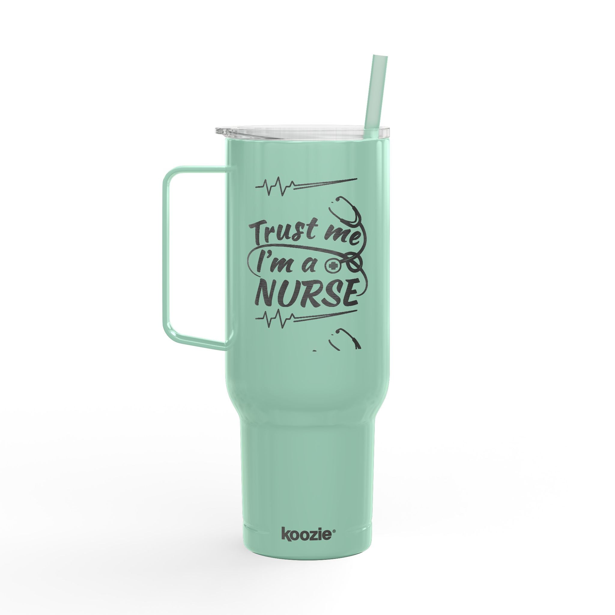Insulated Tumbler — Sassy Nurse Quotes, 40oz Engraved Tumbler with Lid