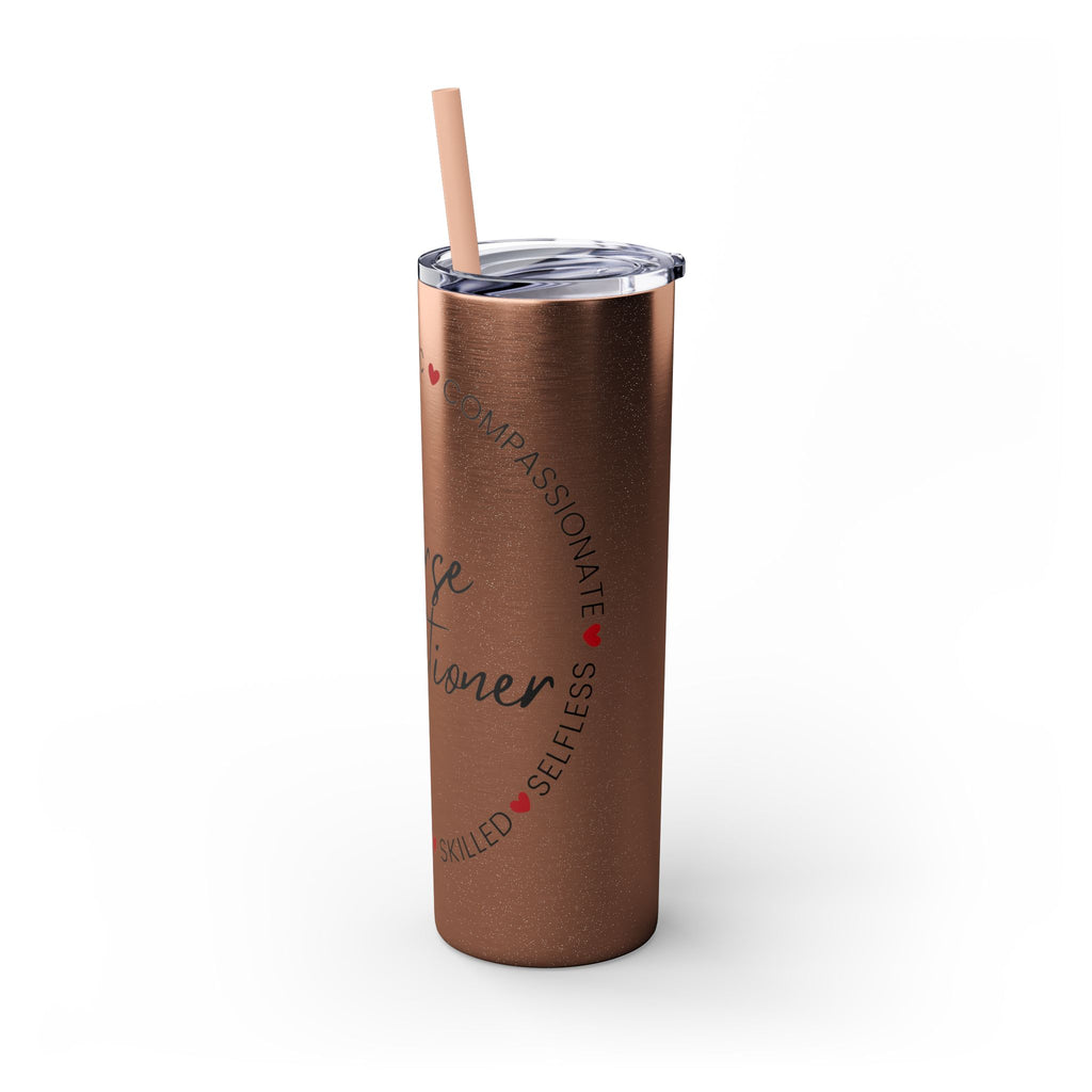 Nurse Practitioner Skinny Tumbler, 20oz with straw